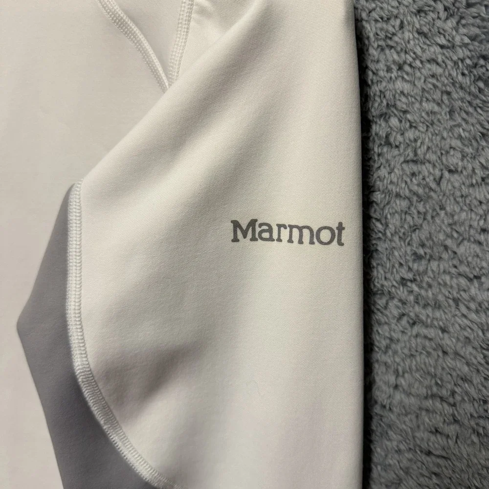 Marmot Elance Pullover Womens M White Gray 1/2 Zip Performance Stretch Outdoor‎